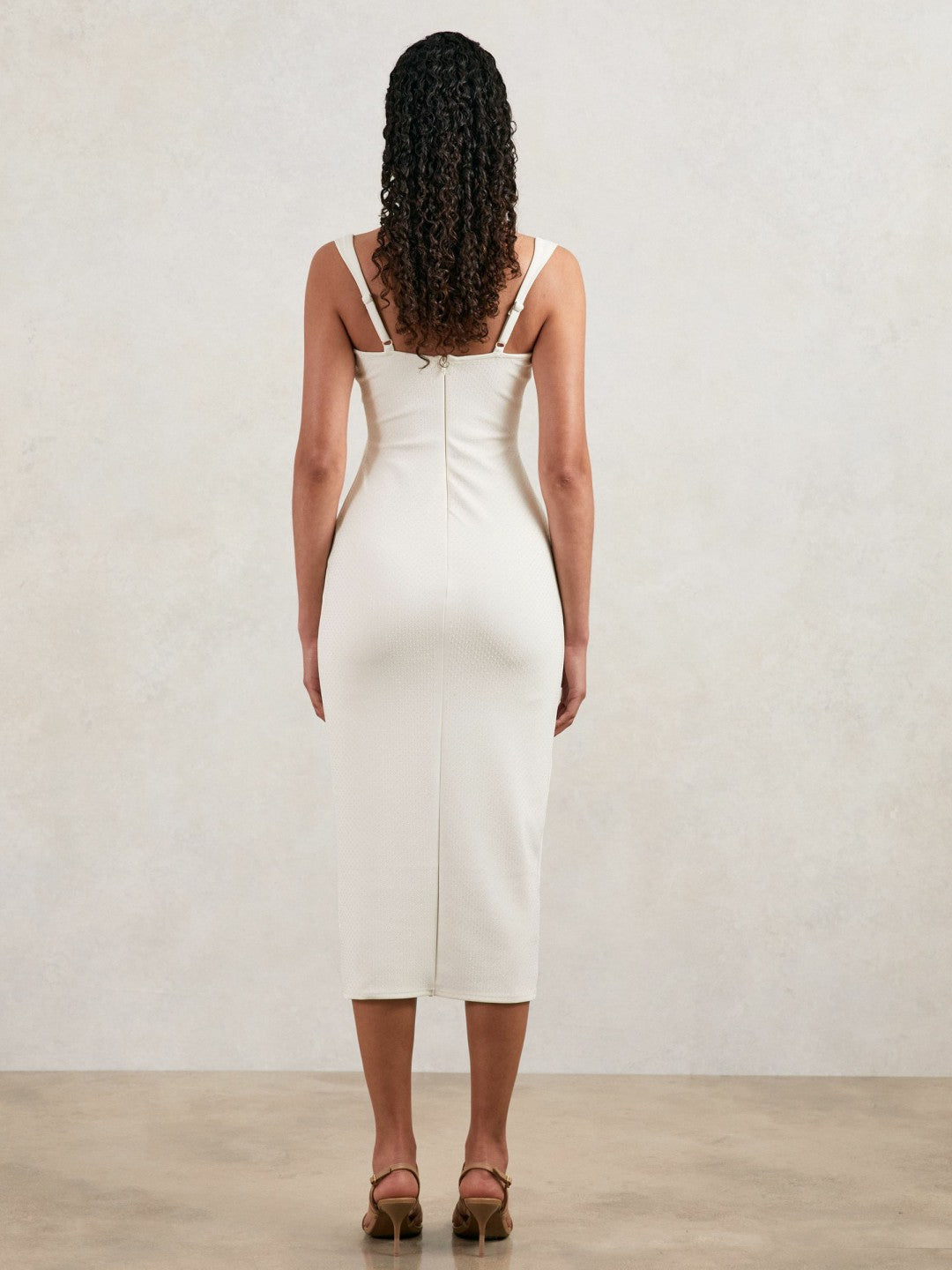 Reiss Best Seller - Good American Scuba Crystal Midi Dress in White