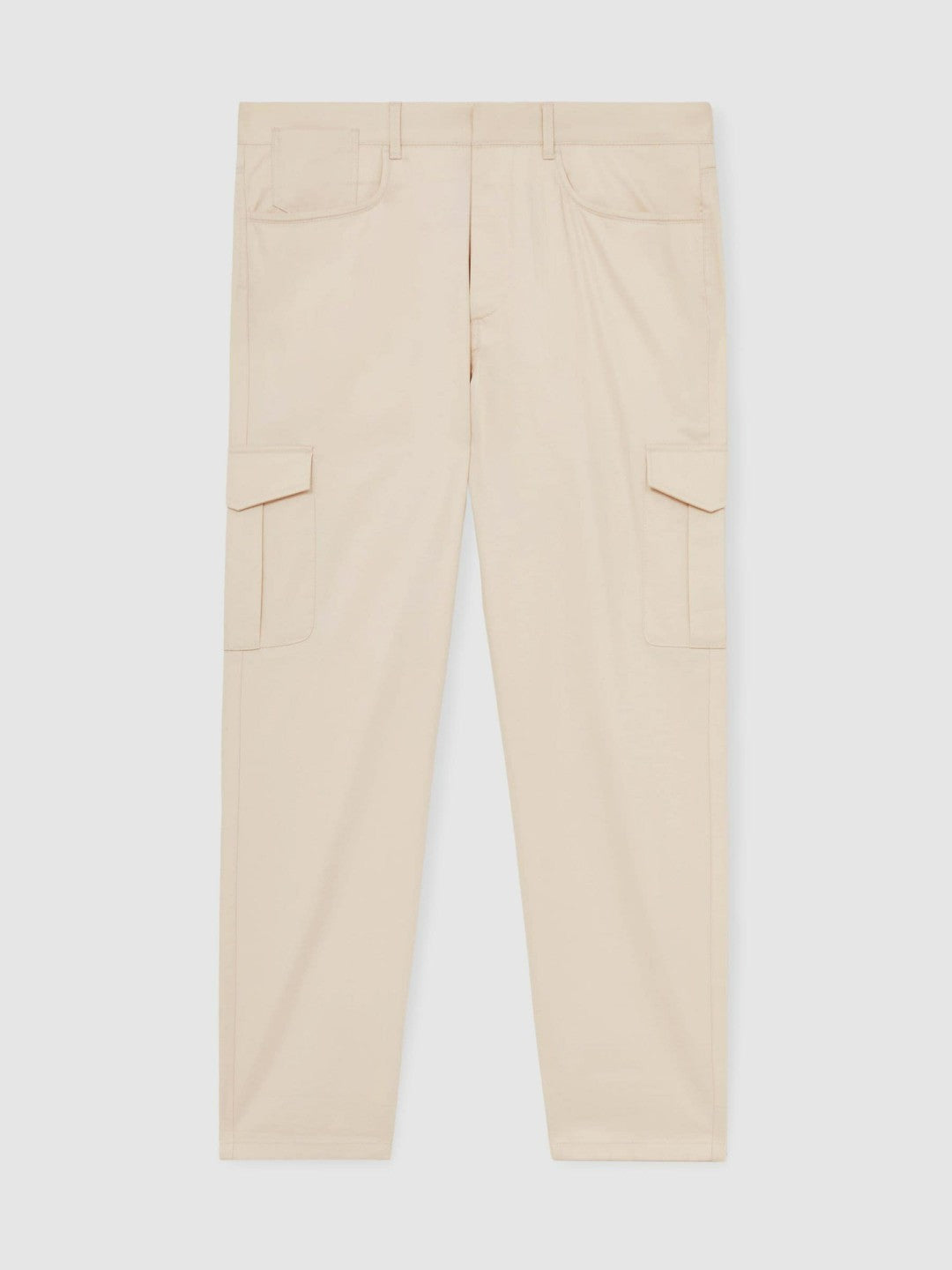 Reiss Popular Choice - Cotton-Lyocell Cargo Trousers in Light Stone