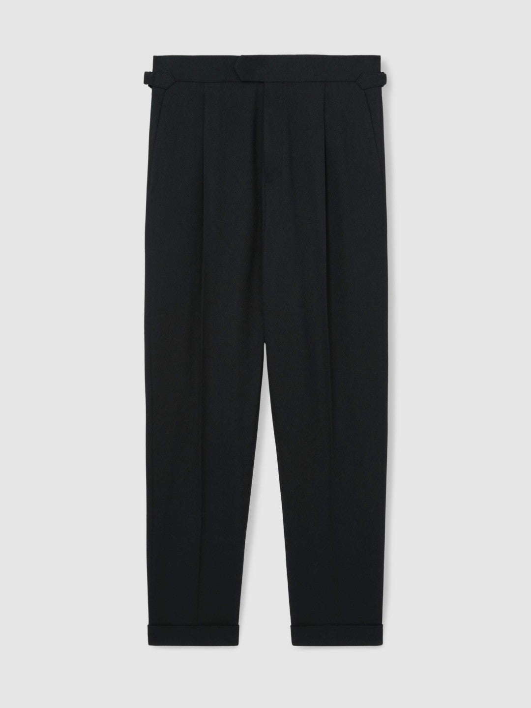 Reiss Value - Regular Fit Herringbone Trousers With Cotton in Navy