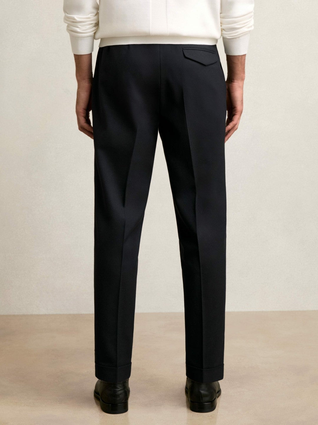 Reiss Value - Regular Fit Herringbone Trousers With Cotton in Navy