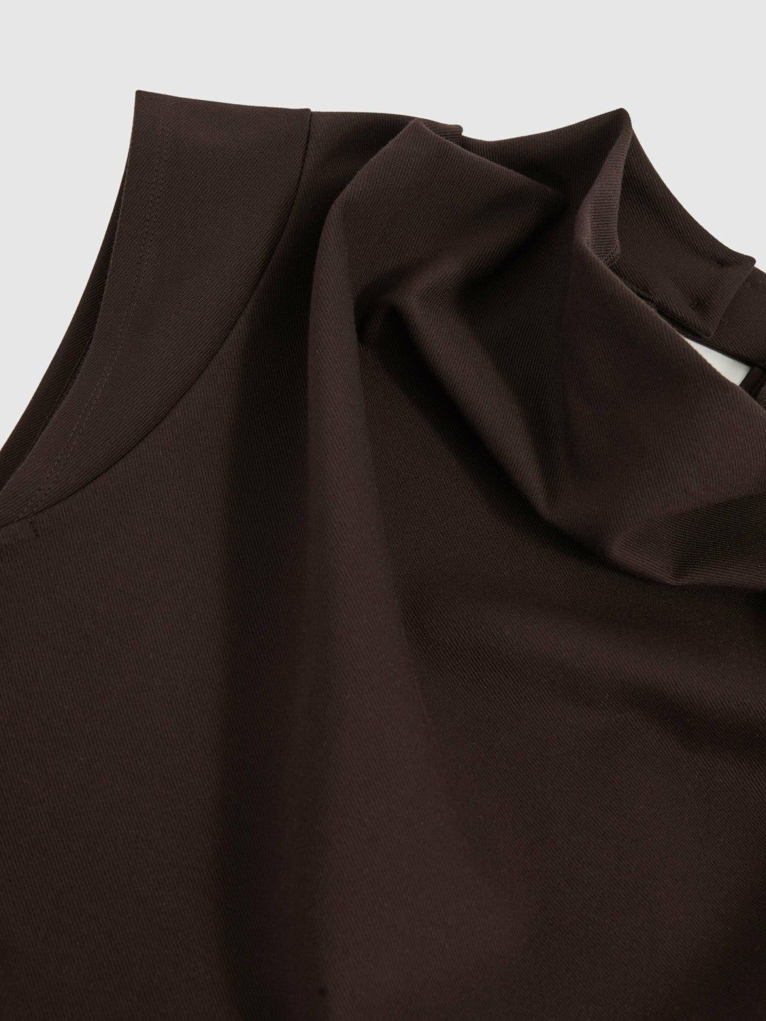 Reiss Twill-Jersey Draped Midi Dress in Burgundy