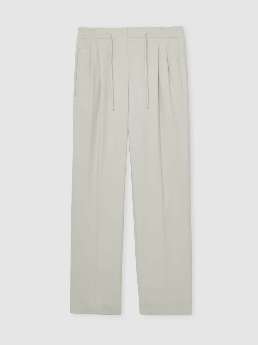 Reiss Sale - Relaxed-Fit Twill Drawstring Trousers in Ecru