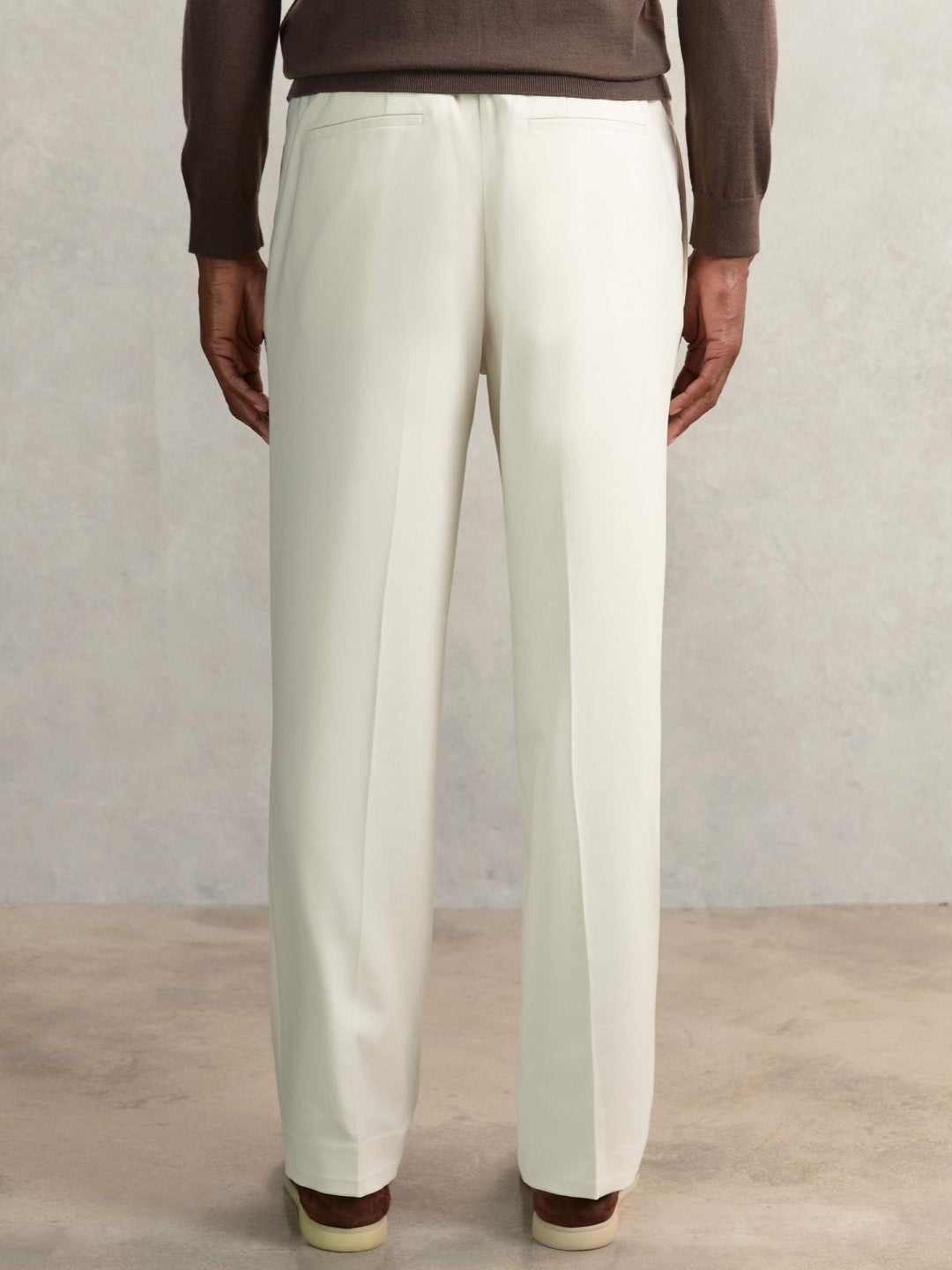 Reiss Sale - Relaxed-Fit Twill Drawstring Trousers in Ecru