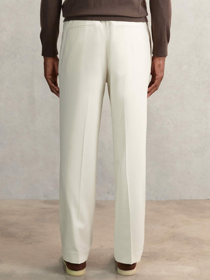 Reiss Sale - Relaxed-Fit Twill Drawstring Trousers in Ecru