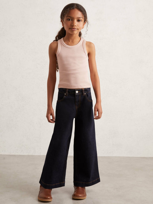 Reiss Affordable - 3-9 yrs Stretch-Cotton Ribbed Vest in Pink