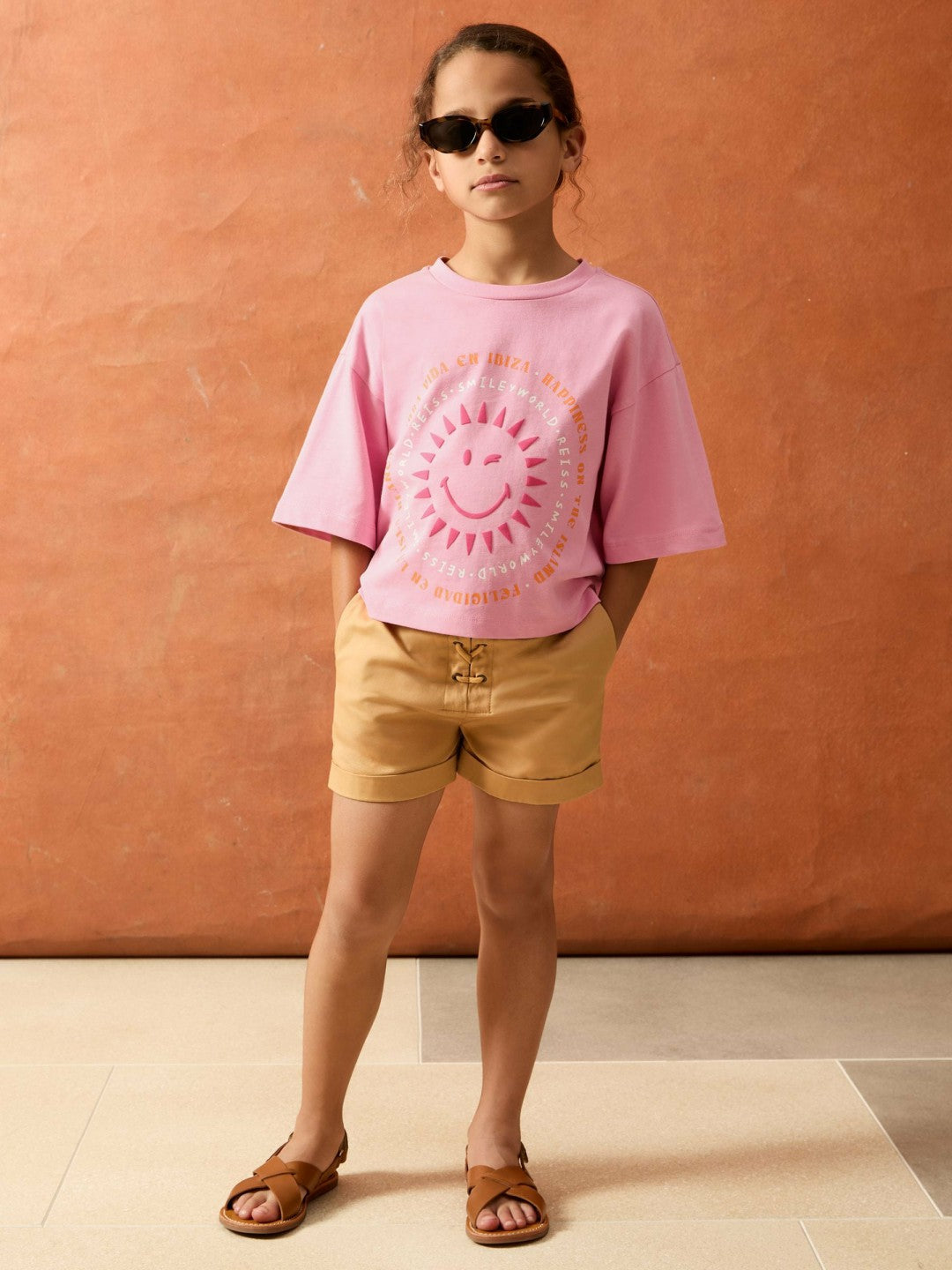 Reiss Offer - 13-14 yrs SmileyWorld | Sun-Print T-Shirt in Pink