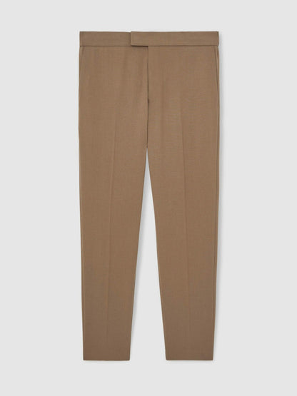 Reiss Sale - Slim-Fit Internal-Drawstring Trousers in Camel
