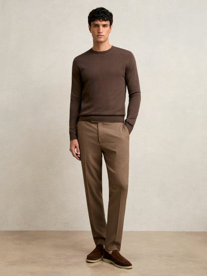 Reiss Sale - Slim-Fit Internal-Drawstring Trousers in Camel