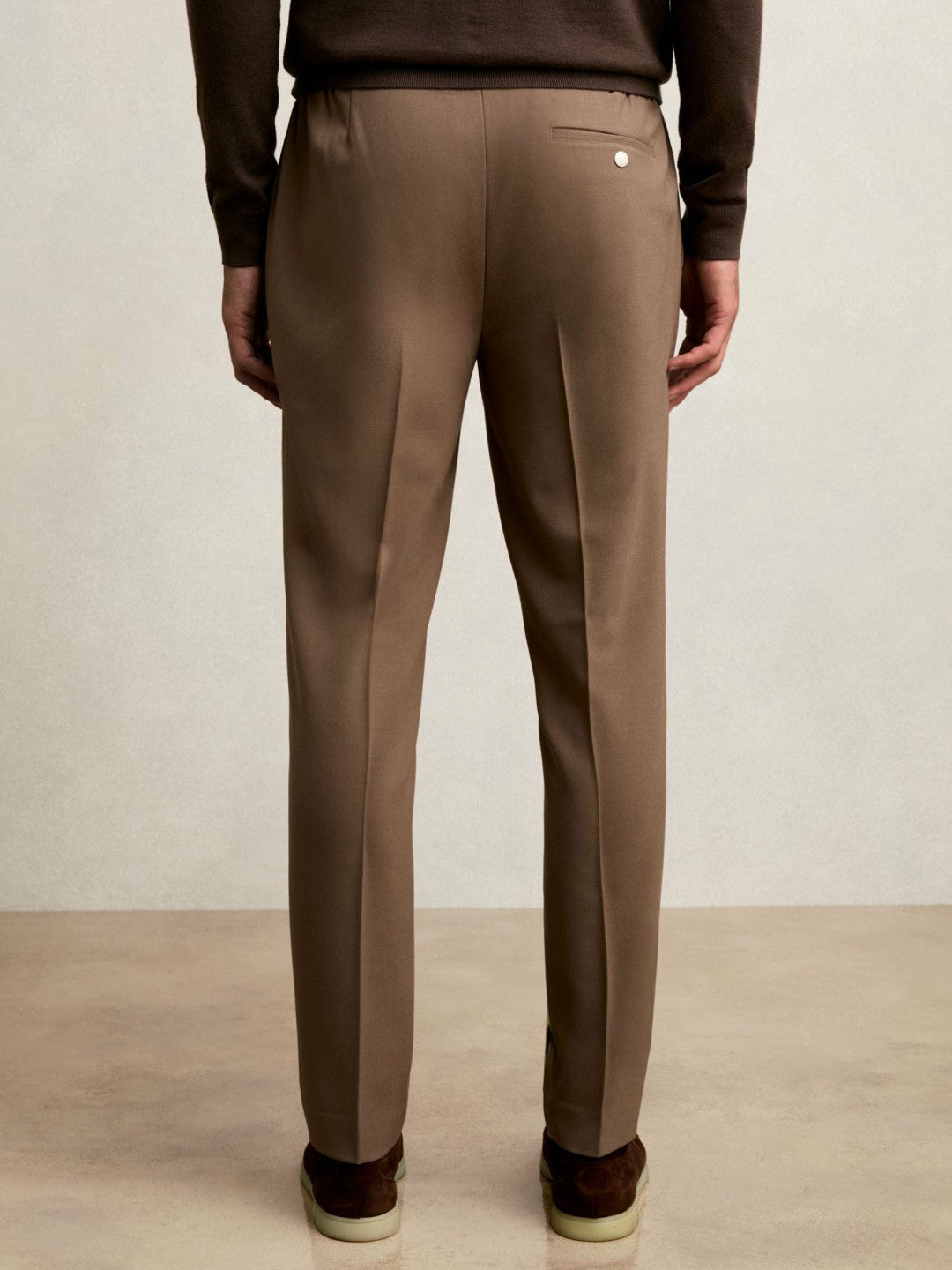 Reiss Sale - Slim-Fit Internal-Drawstring Trousers in Camel