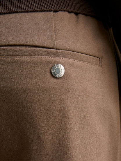 Reiss Sale - Slim-Fit Internal-Drawstring Trousers in Camel