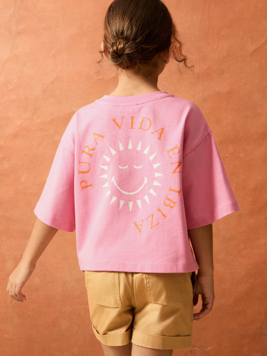 Reiss Value - 9-13 yrs SmileyWorld | Sun-Print T-Shirt in Pink