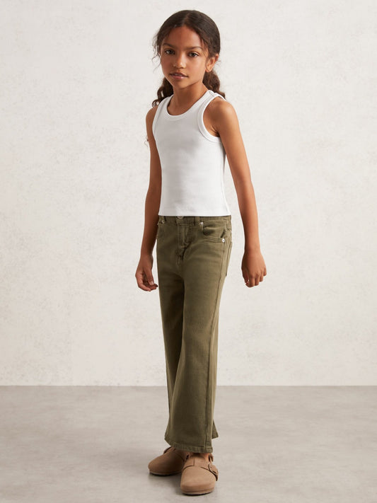 Reiss Affordable - 3-9 yrs Stretch-Cotton Ribbed Vest in Ivory