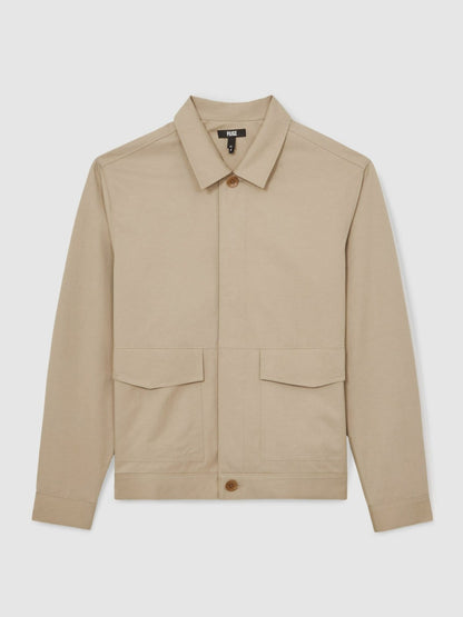 Reiss Savings - Paige Flap Pocket Worker Jacket in Beige