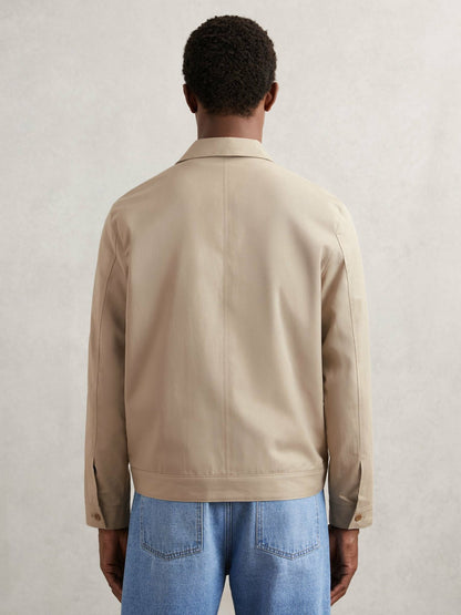 Reiss Savings - Paige Flap Pocket Worker Jacket in Beige