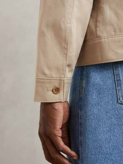 Reiss Savings - Paige Flap Pocket Worker Jacket in Beige