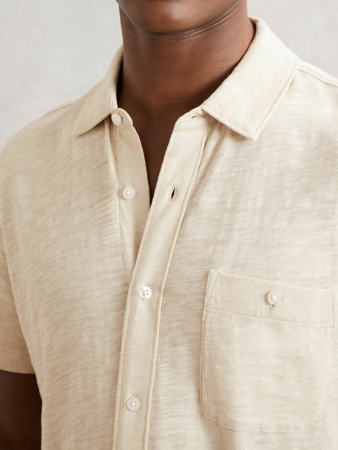 Reiss Offer - Paige Carillo Short Sleeve Shirt in Cream