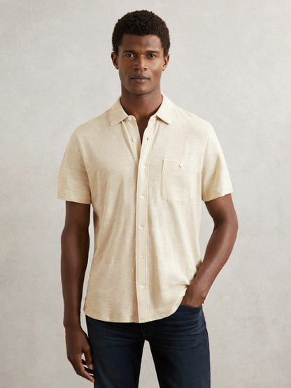 Reiss Offer - Paige Carillo Short Sleeve Shirt in Cream