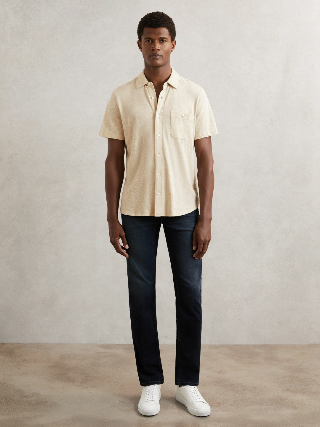 Reiss Offer - Paige Carillo Short Sleeve Shirt in Cream