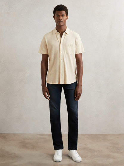 Reiss Offer - Paige Carillo Short Sleeve Shirt in Cream