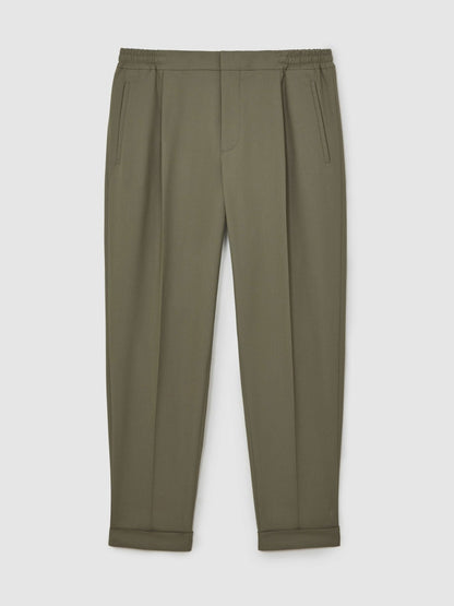 Reiss Best Seller - Relaxed-Fit Pleated Tapered Trousers in Sage