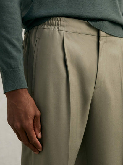 Reiss Best Seller - Relaxed-Fit Pleated Tapered Trousers in Sage