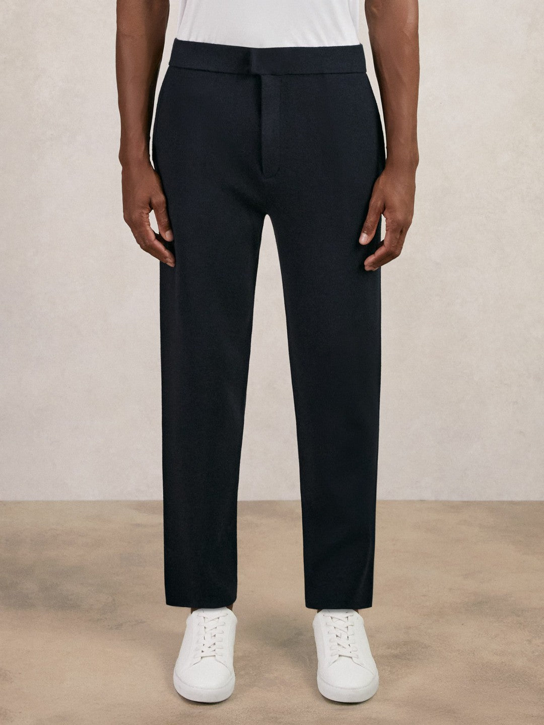Reiss Popular Choice - Tapered Knitted Trousers in Navy