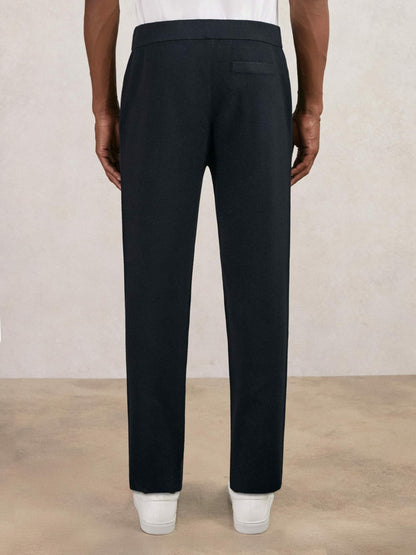 Reiss Popular Choice - Tapered Knitted Trousers in Navy