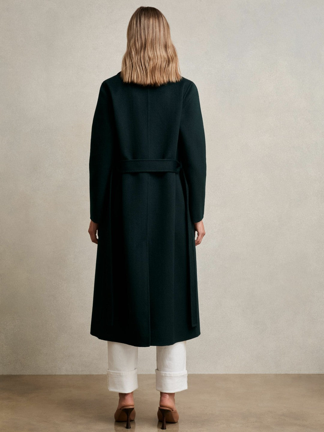 Reiss Popular Choice - Petite Double-Breasted Blindseam Coat Wool-Blend in Green