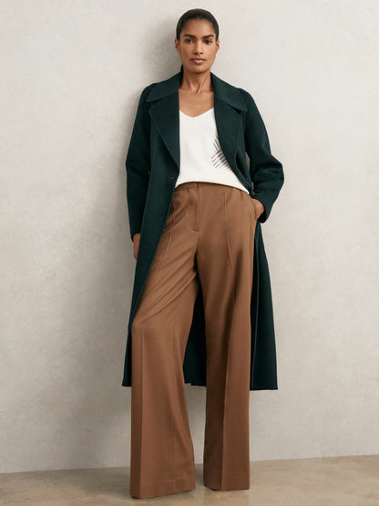 Reiss Double-Breasted Blindseam Coat Wool-Blend in Green