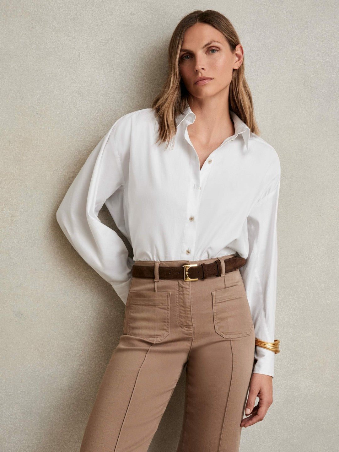 Reiss Offer - Cotton Button Through Oxford Shirt in White