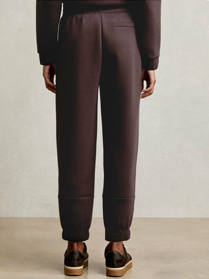 Reiss Sale - Tapered Elasticated-Waist Joggers in Plum
