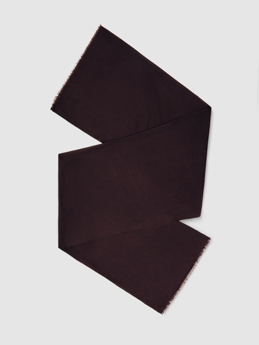 Reiss Sale - Wool-Cashmere Lightweight Scarf in Burgundy