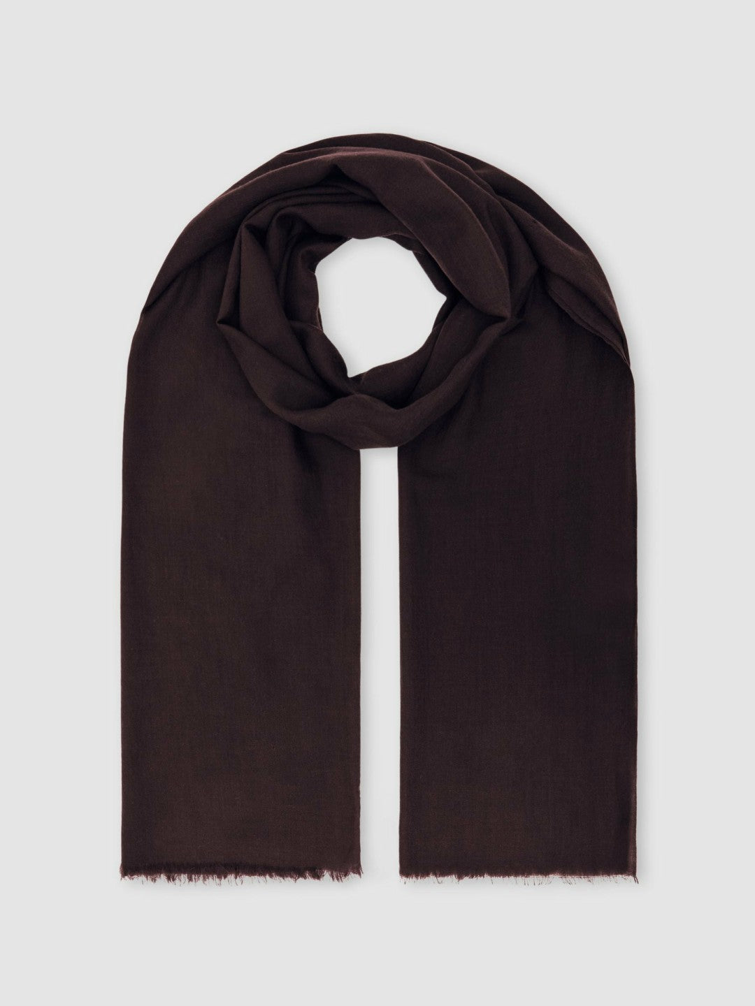Reiss Sale - Wool-Cashmere Lightweight Scarf in Burgundy