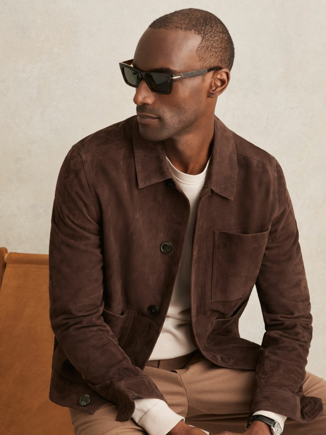 Reiss Value - Jacket in Chocolate Brown