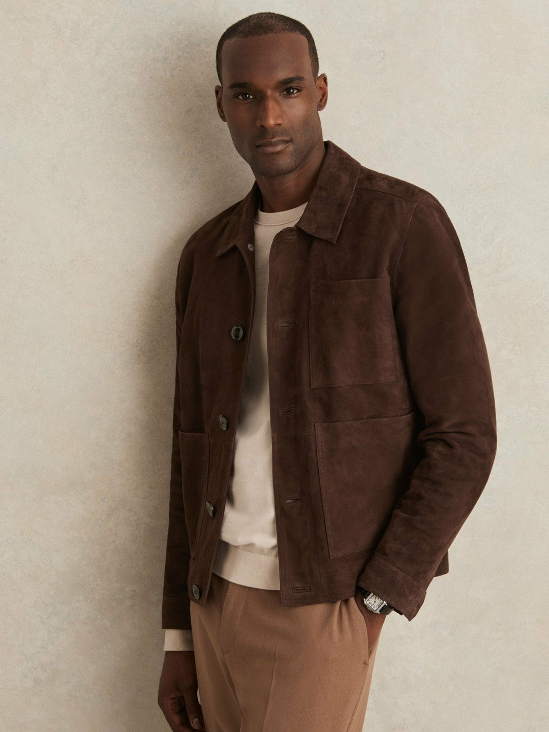 Reiss Value - Jacket in Chocolate Brown