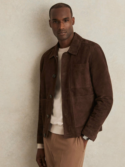 Reiss Value - Jacket in Chocolate Brown