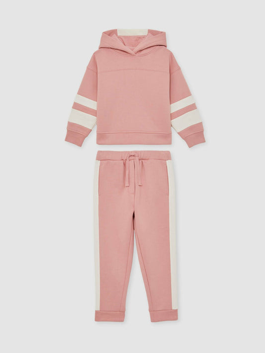 Reiss Affordable - Cotton-Blend Joggers and Hoodie Set in Rose