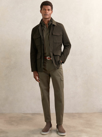 Reiss Sale - Removable-Gilet Safari Jacket in Green