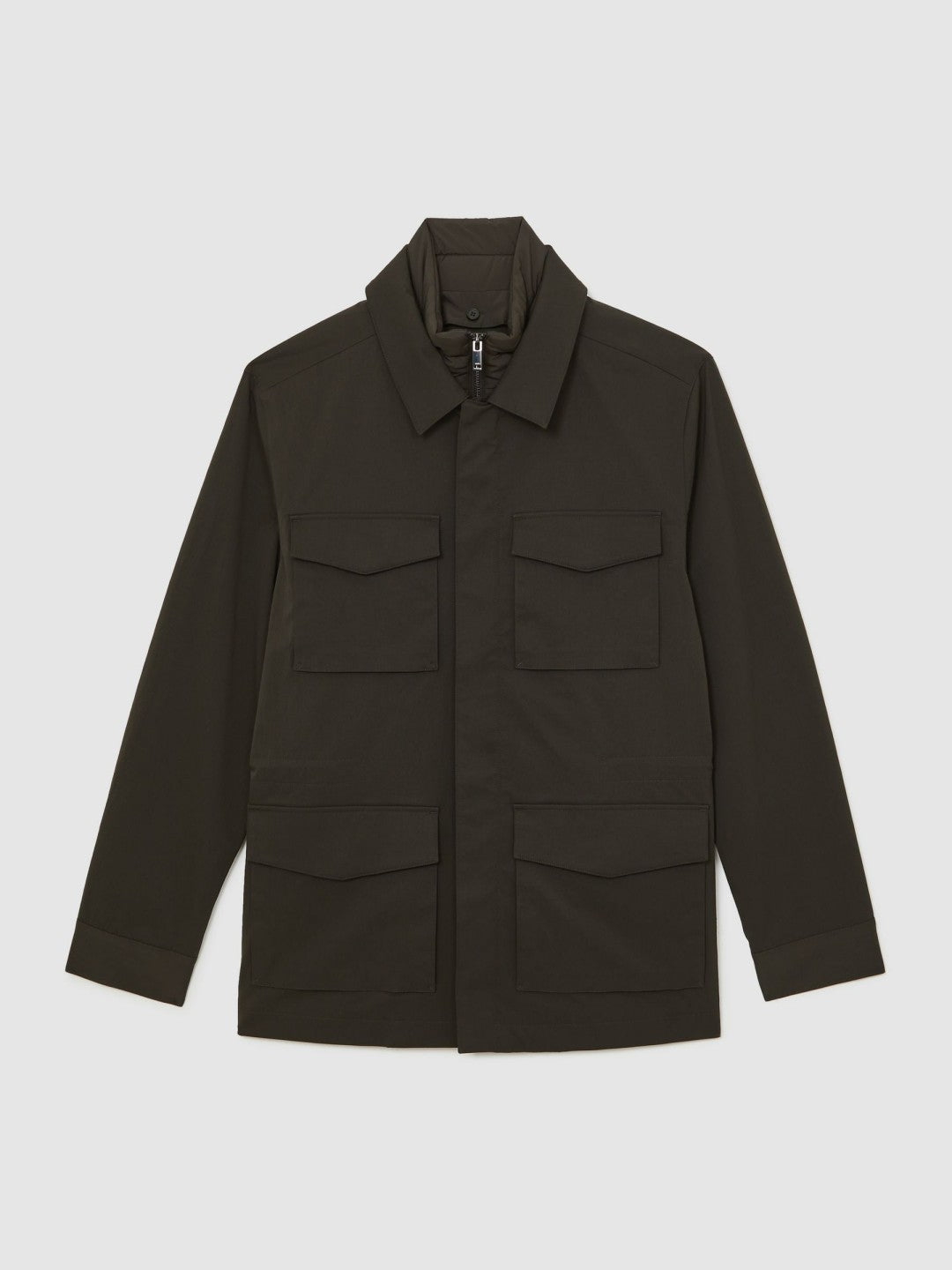 Reiss Sale - Removable-Gilet Safari Jacket in Green
