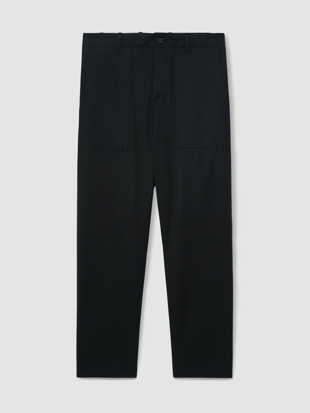 Reiss Featured - Lyocell Cotton Wide Utility Trousers in Navy