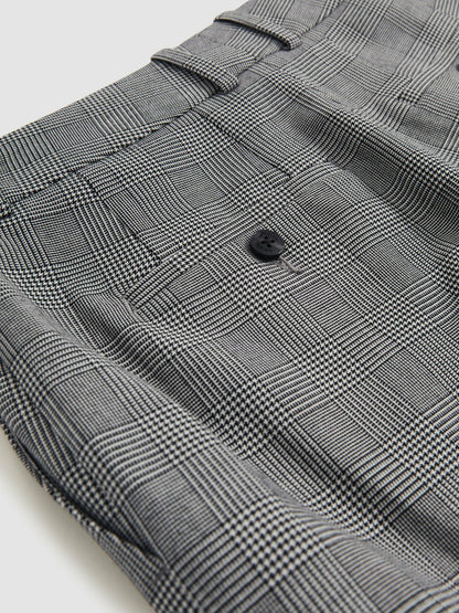 Reiss Popular Choice - Petite Check Slim-Fit Suit Trousers in Grey
