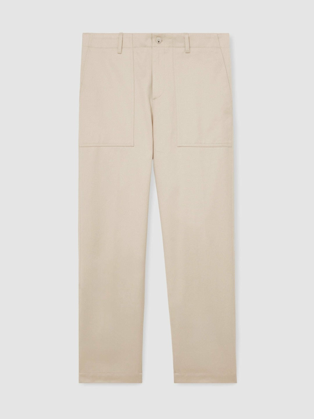 Reiss Savings - Lyocell Cotton Wide Utility Trousers in Ecru