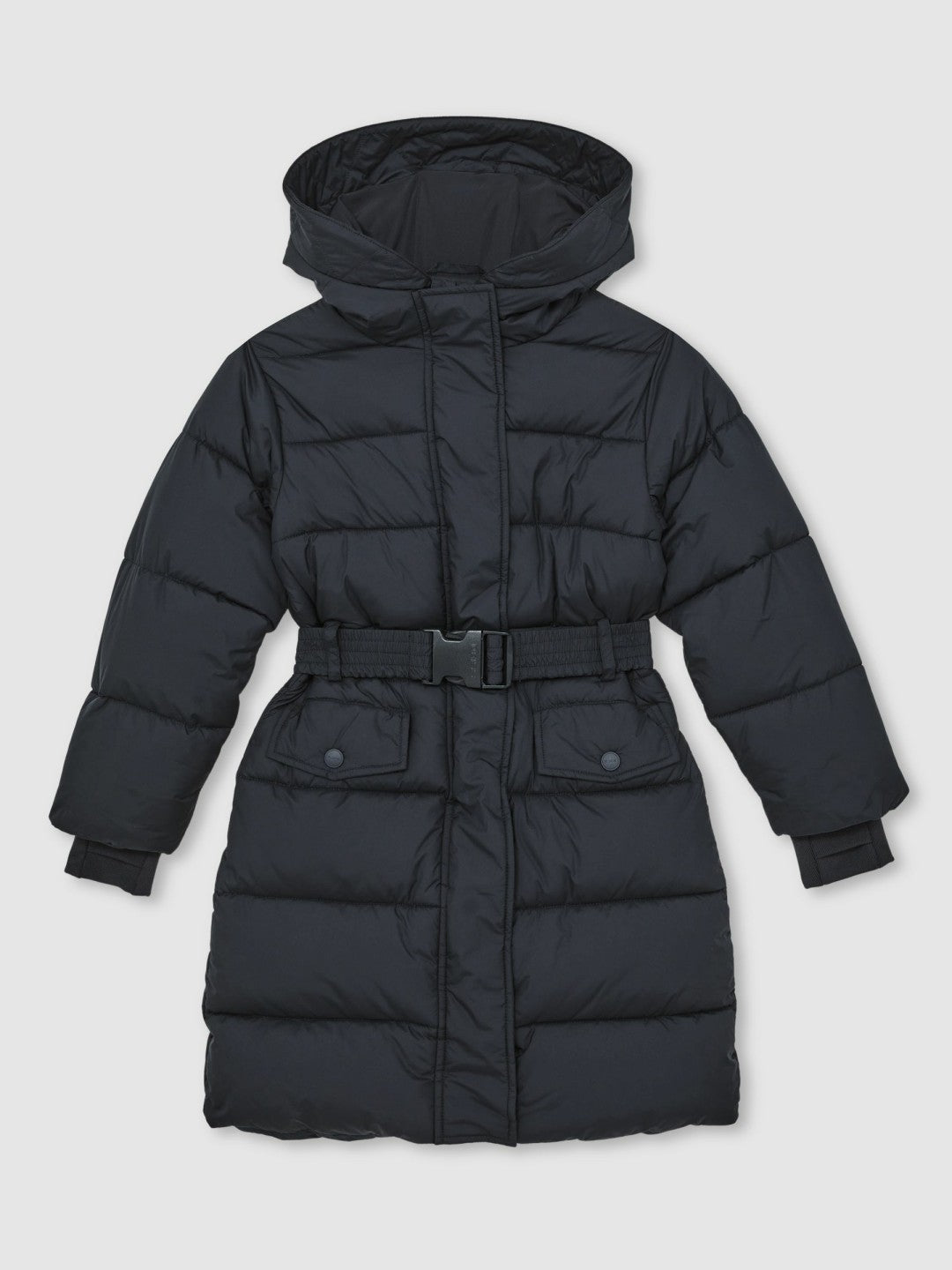 Reiss Offer - Longline Hooded Puffer Coat in Navy