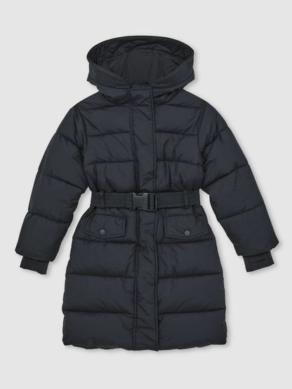 Reiss Offer - Longline Hooded Puffer Coat in Navy