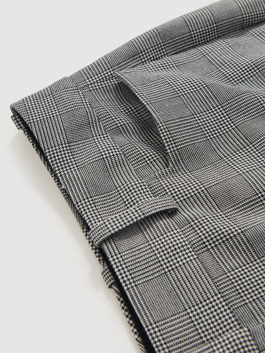 Reiss Check Flared Suit Trousers in Grey