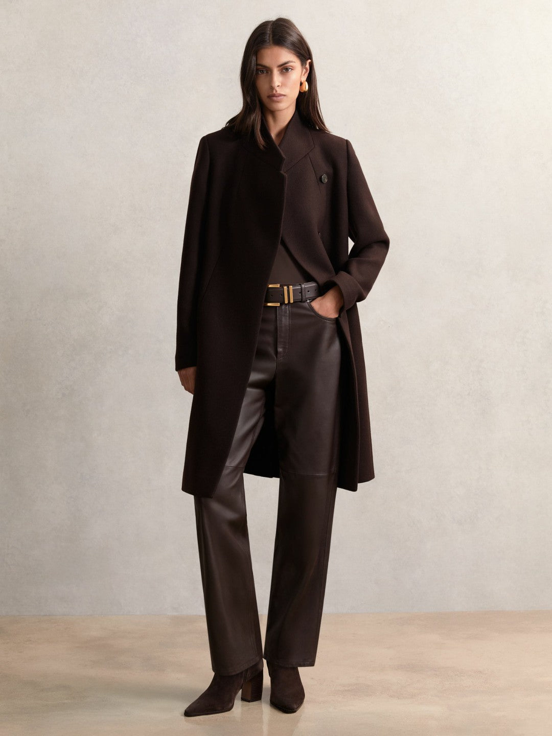 Reiss Sale - Petite Coat in Chocolate Brown
