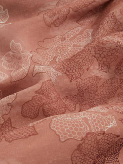 Reiss Petite Chiffon Floral Cape Maxi Dress in Pale Pink