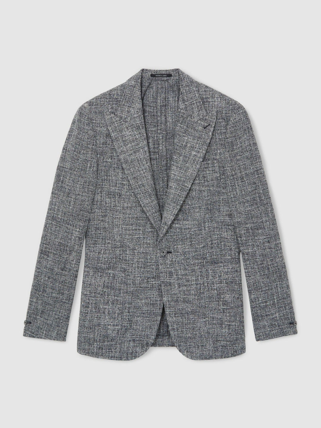 Reiss Featured - Single-Breasted Textured Mélange Blazer Slim-Fit in Navy Melange