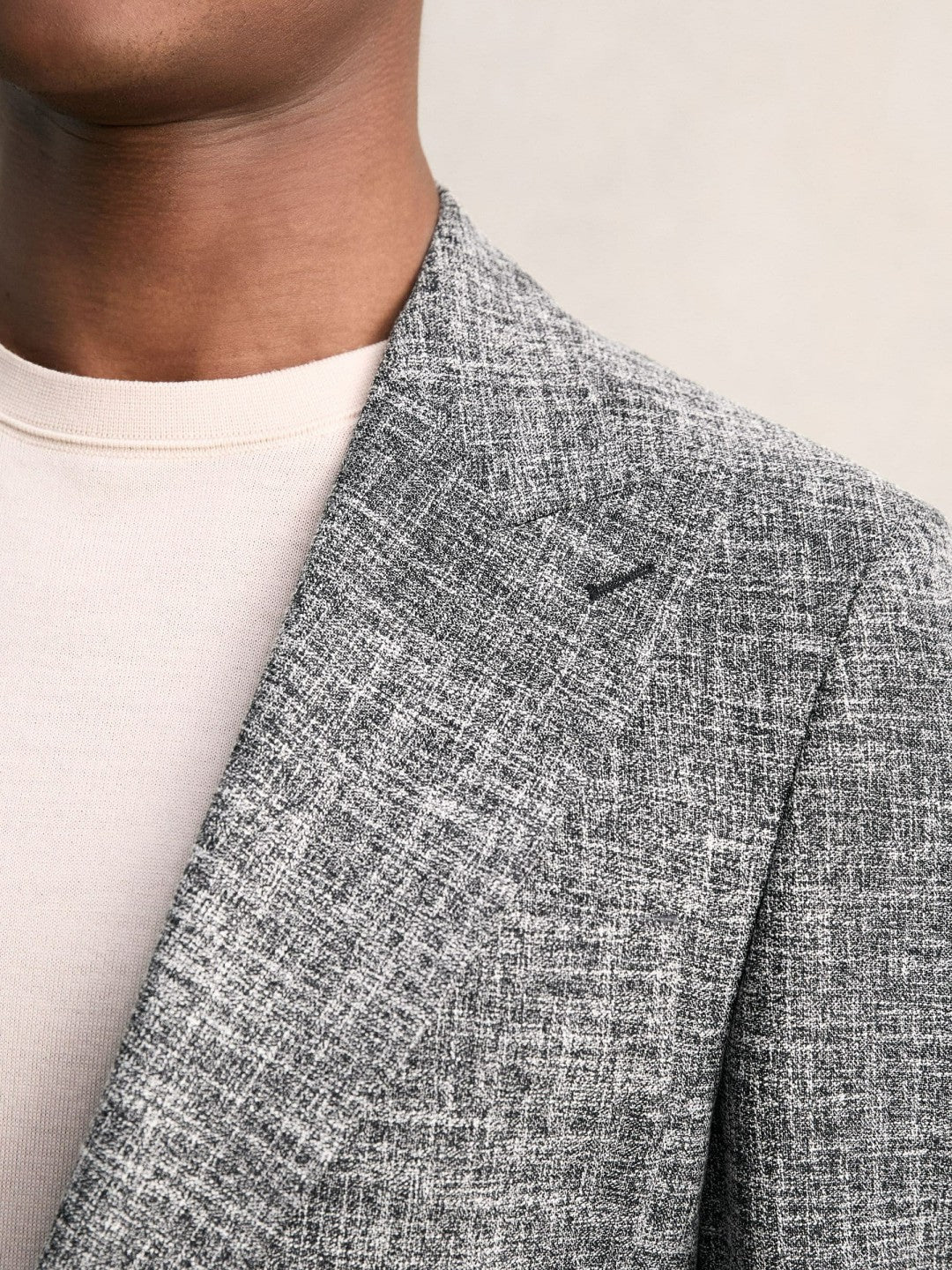 Reiss Featured - Single-Breasted Textured Mélange Blazer Slim-Fit in Navy Melange
