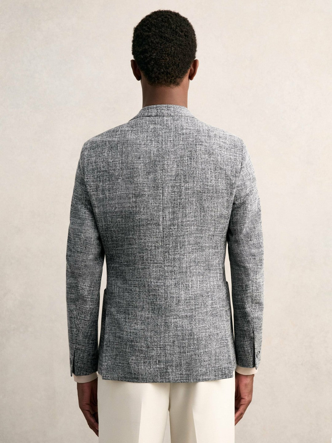 Reiss Featured - Single-Breasted Textured Mélange Blazer Slim-Fit in Navy Melange